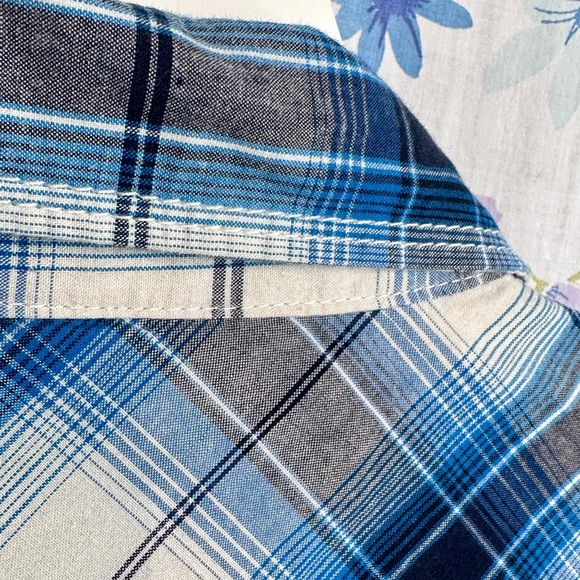 Aeropostale - Men’s SHIRT Sz L SNAP CLOSE Plaid - BLUE - Picture 8 of 13